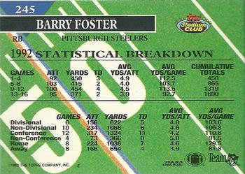 1993 Stadium Club - Super Bowl XXVIII Super Teams Exchange #245 Barry Foster Back