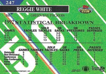 1993 Stadium Club - Super Bowl XXVIII Super Teams Exchange #247 Reggie White Back