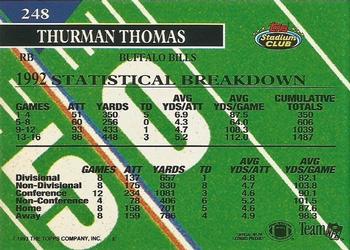 1993 Stadium Club - Super Bowl XXVIII Super Teams Exchange #248 Thurman Thomas Back