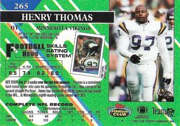 1993 Stadium Club - Super Bowl XXVIII Super Teams Exchange #265 Henry Thomas Back