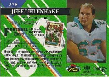 1993 Stadium Club - Super Bowl XXVIII Super Teams Exchange #276 Jeff Uhlenhake Back