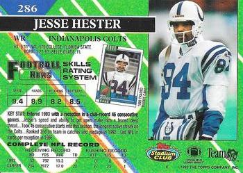1993 Stadium Club - Super Bowl XXVIII Super Teams Exchange #286 Jessie Hester Back