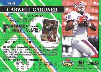 1993 Stadium Club - Super Bowl XXVIII Super Teams Exchange #303 Carwell Gardner Back