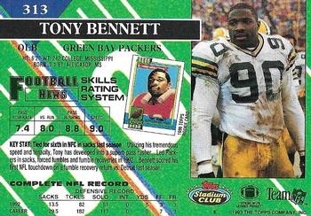 1993 Stadium Club - Super Bowl XXVIII Super Teams Exchange #313 Tony Bennett Back