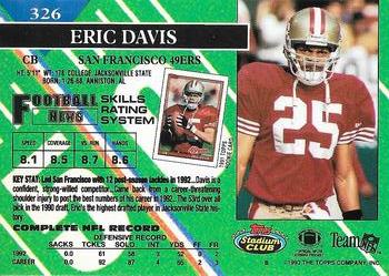 1993 Stadium Club - Super Bowl XXVIII Super Teams Exchange #326 Eric Davis Back