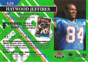 1993 Stadium Club - Super Bowl XXVIII Super Teams Exchange #329 Haywood Jeffires Back