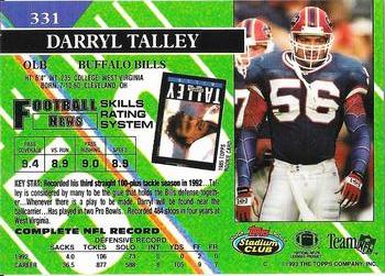 1993 Stadium Club - Super Bowl XXVIII Super Teams Exchange #331 Darryl Talley Back