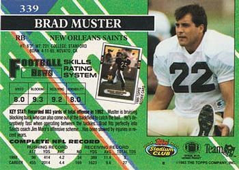 1993 Stadium Club - Super Bowl XXVIII Super Teams Exchange #339 Brad Muster Back