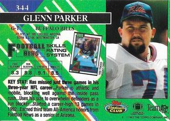 1993 Stadium Club - Super Bowl XXVIII Super Teams Exchange #344 Glenn Parker Back