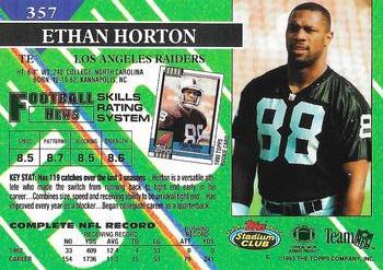 1993 Stadium Club - Super Bowl XXVIII Super Teams Exchange #357 Ethan Horton Back