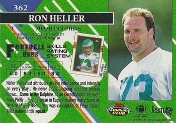 1993 Stadium Club - Super Bowl XXVIII Super Teams Exchange #362 Ron Heller Back