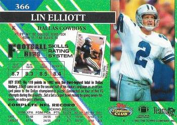 1993 Stadium Club - Super Bowl XXVIII Super Teams Exchange #366 Lin Elliott Back