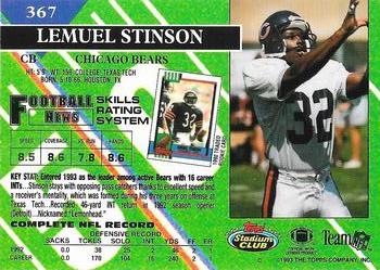 1993 Stadium Club - Super Bowl XXVIII Super Teams Exchange #367 Lemuel Stinson Back