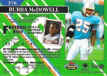 1993 Stadium Club - Super Bowl XXVIII Super Teams Exchange #376 Bubba McDowell Back