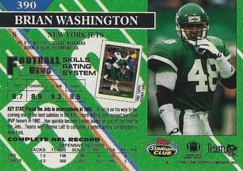 1993 Stadium Club - Super Bowl XXVIII Super Teams Exchange #390 Brian Washington Back