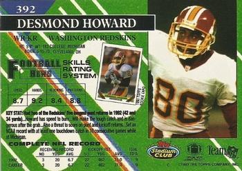 1993 Stadium Club - Super Bowl XXVIII Super Teams Exchange #392 Desmond Howard Back