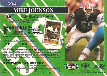 1993 Stadium Club - Super Bowl XXVIII Super Teams Exchange #394 Mike Johnson Back