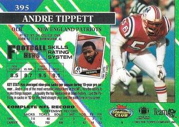 1993 Stadium Club - Super Bowl XXVIII Super Teams Exchange #395 Andre Tippett Back
