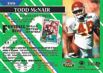 1993 Stadium Club - Super Bowl XXVIII Super Teams Exchange #399 Todd McNair Back