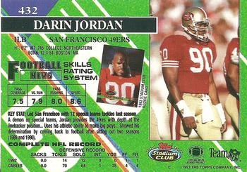 1993 Stadium Club - Super Bowl XXVIII Super Teams Exchange #432 Darin Jordan Back