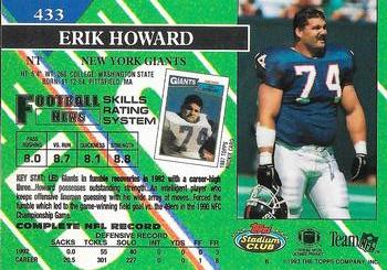 1993 Stadium Club - Super Bowl XXVIII Super Teams Exchange #433 Erik Howard Back