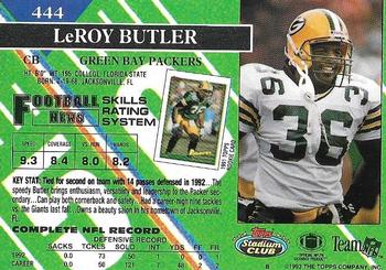 1993 Stadium Club - Super Bowl XXVIII Super Teams Exchange #444 LeRoy Butler Back