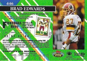 1993 Stadium Club - Super Bowl XXVIII Super Teams Exchange #446 Brad Edwards Back