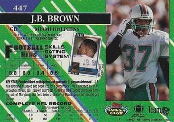 1993 Stadium Club - Super Bowl XXVIII Super Teams Exchange #447 J.B. Brown Back