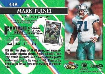 1993 Stadium Club - Super Bowl XXVIII Super Teams Exchange #449 Mark Tuinei Back