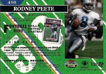 1993 Stadium Club - Super Bowl XXVIII Super Teams Exchange #450 Rodney Peete Back