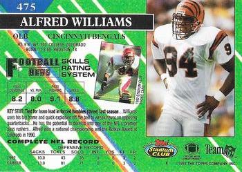 1993 Stadium Club - Super Bowl XXVIII Super Teams Exchange #475 Alfred Williams Back