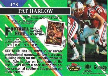 1993 Stadium Club - Super Bowl XXVIII Super Teams Exchange #478 Pat Harlow Back