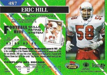 1993 Stadium Club - Super Bowl XXVIII Super Teams Exchange #487 Eric Hill Back