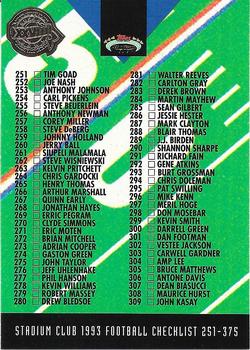 1993 Stadium Club - Super Bowl XXVIII Super Teams Exchange #489 Checklist: 251-375 Front