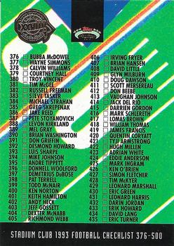 1993 Stadium Club - Super Bowl XXVIII Super Teams Exchange #490 Checklist: 376-500 Front