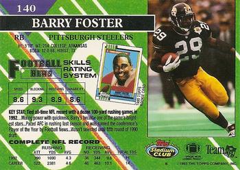 1993 Stadium Club #140 Barry Foster Back