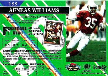 1993 Stadium Club #155 Aeneas Williams Back