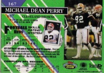 1993 Stadium Club #167 Michael Dean Perry Back