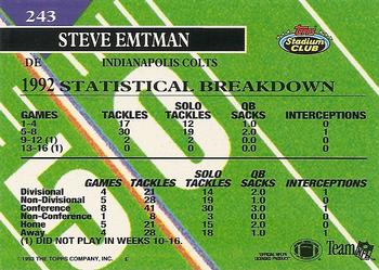 1993 Stadium Club #243 Steve Emtman Back