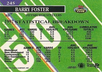 1993 Stadium Club #245 Barry Foster Back