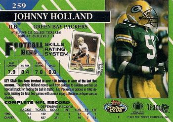 1993 Stadium Club #259 Johnny Holland Back