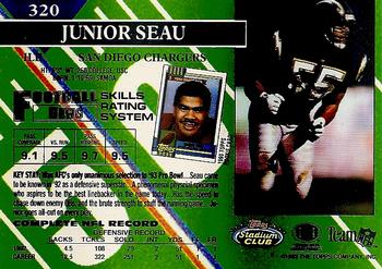 1993 Stadium Club #320 Junior Seau Back