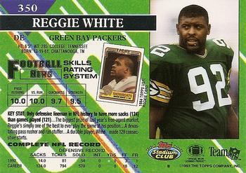 1993 Stadium Club #350 Reggie White Back
