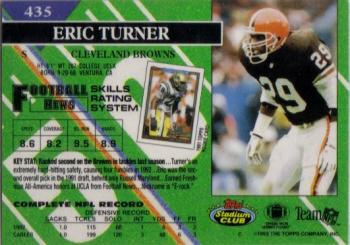 1993 Stadium Club #435 Eric Turner Back