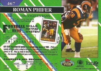 1993 Stadium Club #467 Roman Phifer Back