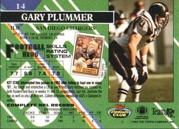 1993 Stadium Club #14 Gary Plummer Back