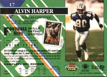 1993 Stadium Club #17 Alvin Harper Back