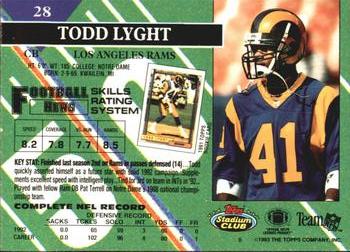 1993 Stadium Club #28 Todd Lyght Back