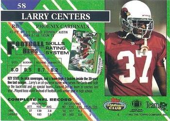 1993 Stadium Club #58 Larry Centers Back