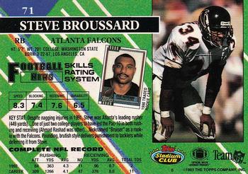 1993 Stadium Club #71 Steve Broussard Back